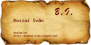 Bozzai Iván névjegykártya